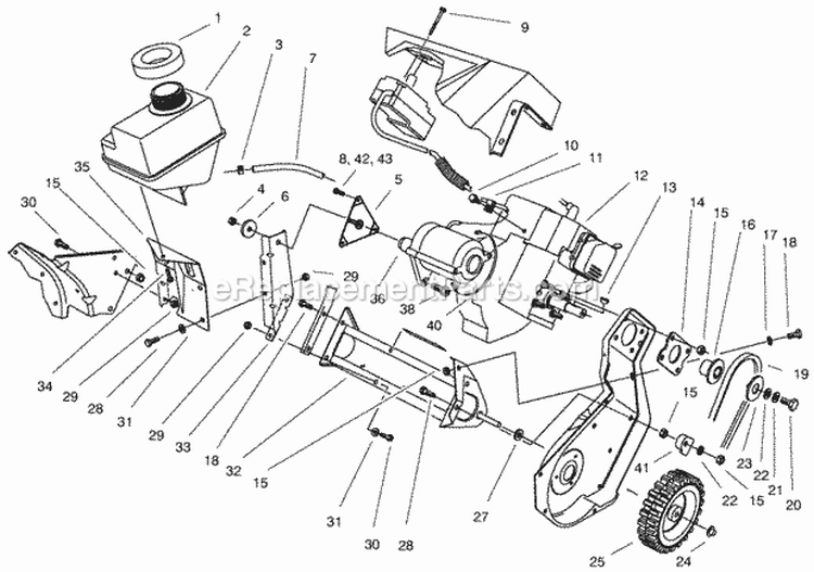 Page C Diagram and Parts List for 28222 8900001-8999999 - 1998 Lawn Boy Snow Blower